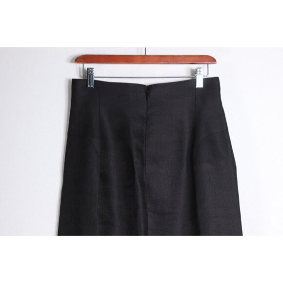Gianni Versace Women's 44 Black Straight & Pencil Midi Skirt Back Zipper - Picture 7 of 14